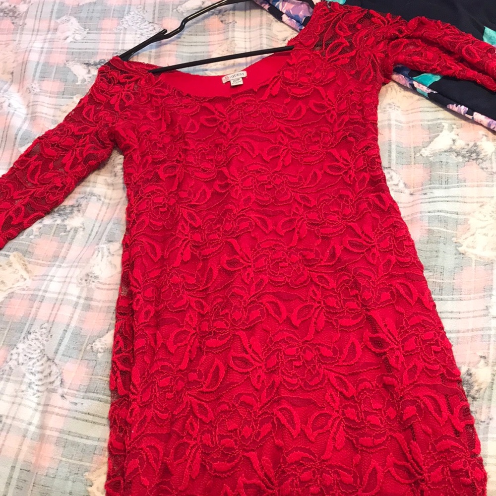 Red tight guess mini dress